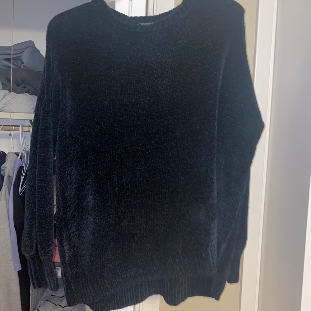 Black velvet sweater